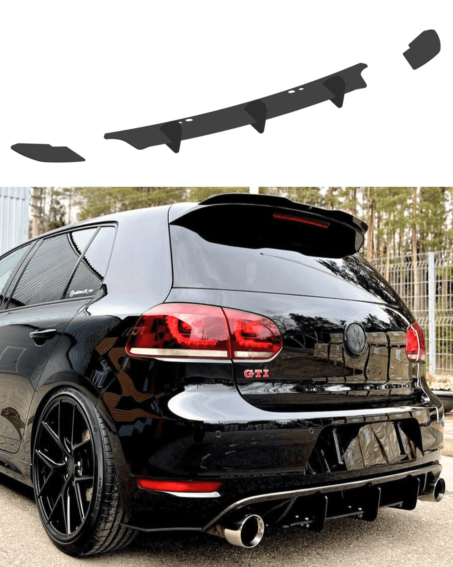 Volkswagen Golf 6 GTI Rear Diffuser V1 - SOLAR DESIGN