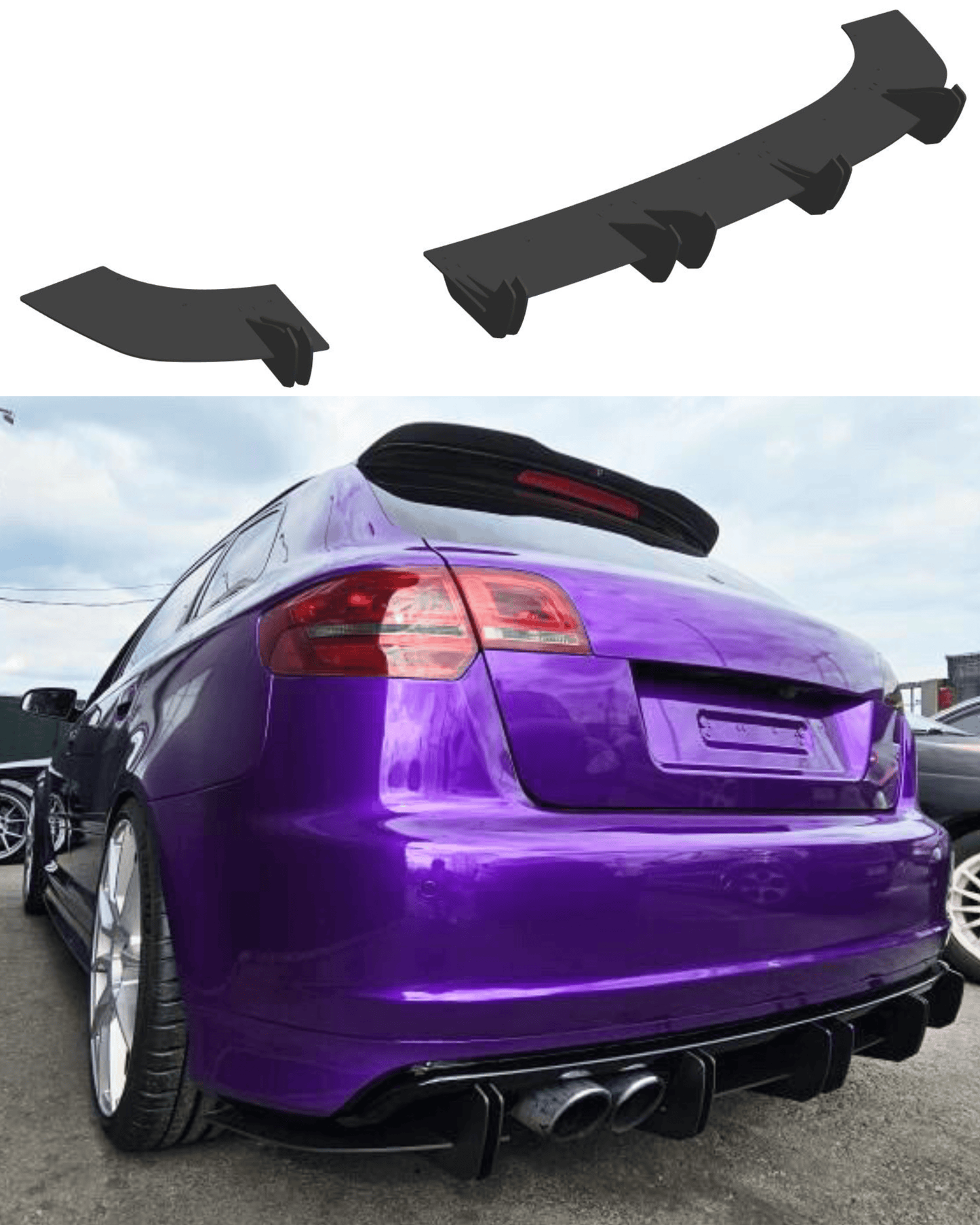 Audi S3 8P Facelift Rear Diffuser - SOLAR DESIGN