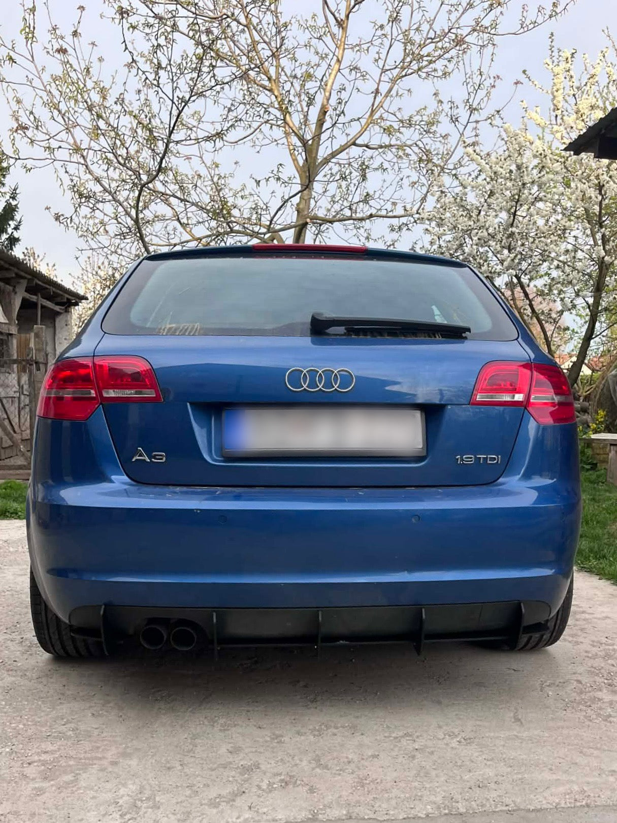 Audi A3 8P Facelift Sportback 5 Fin Rear Diffuser