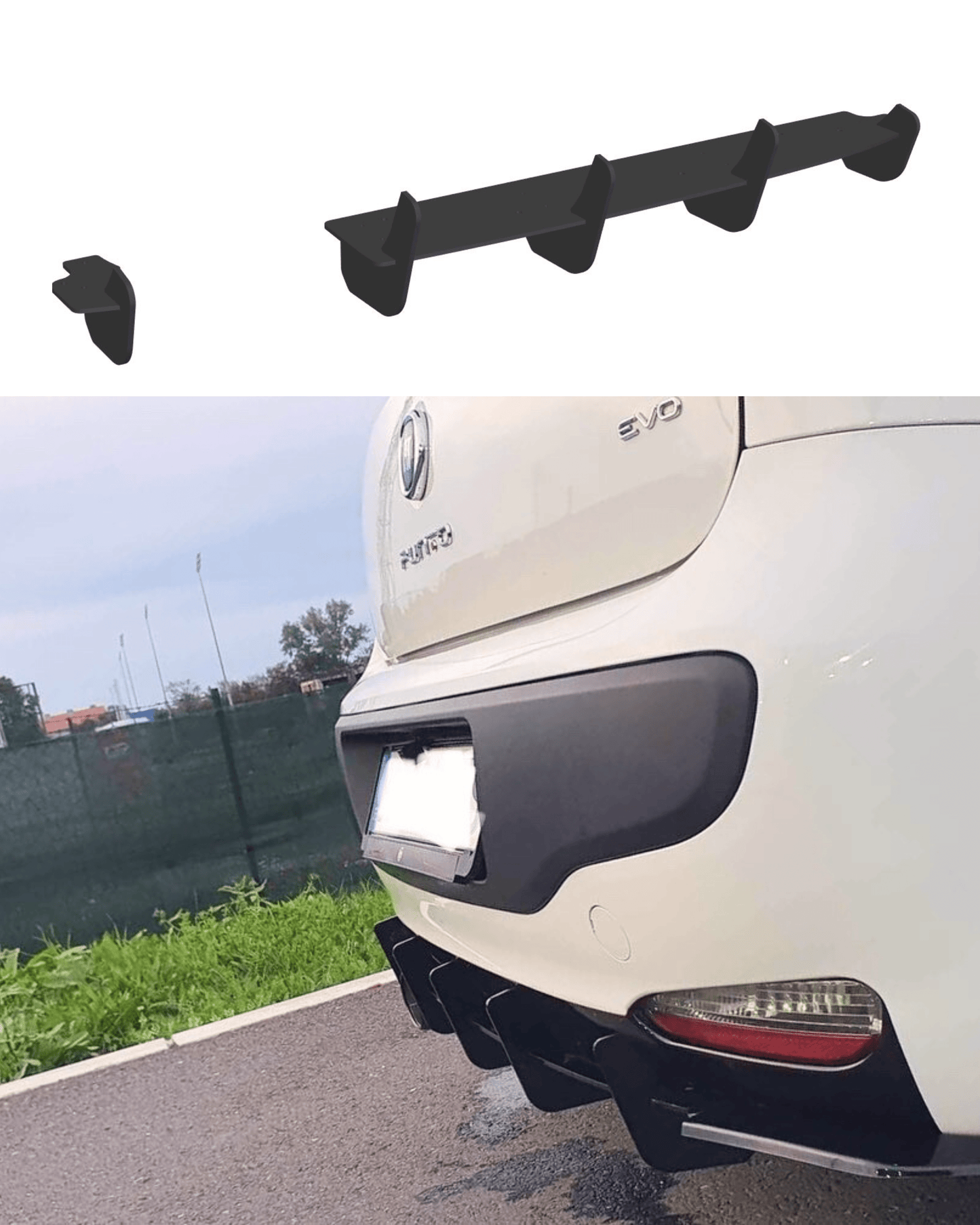 Fiat Grande Punto Evo Rear diffuser - SOLAR DESIGN