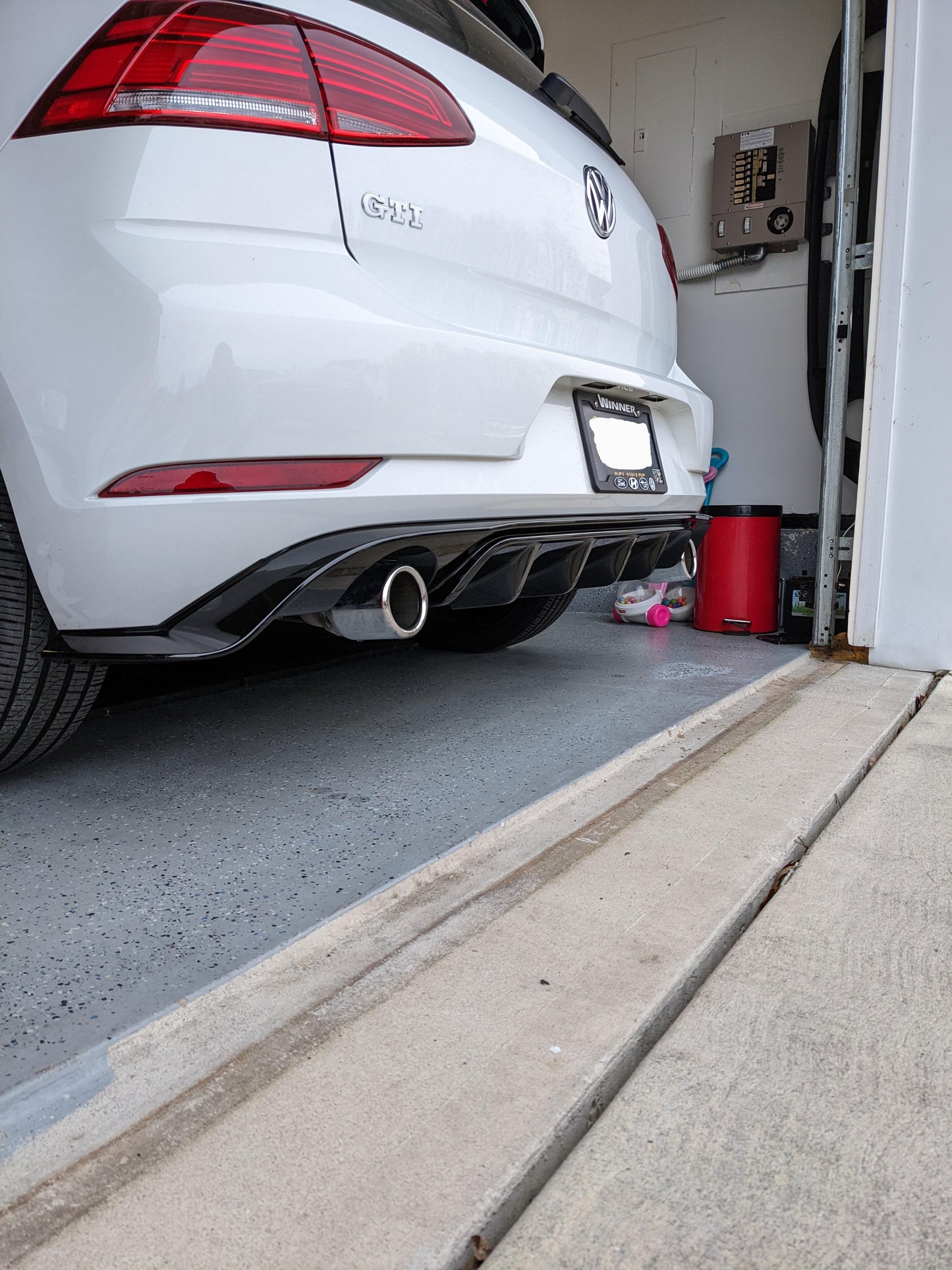 VW Golf MK7.5 GTI GTD Rear Diffuser (2016-2020) TCR Style Gloss Black