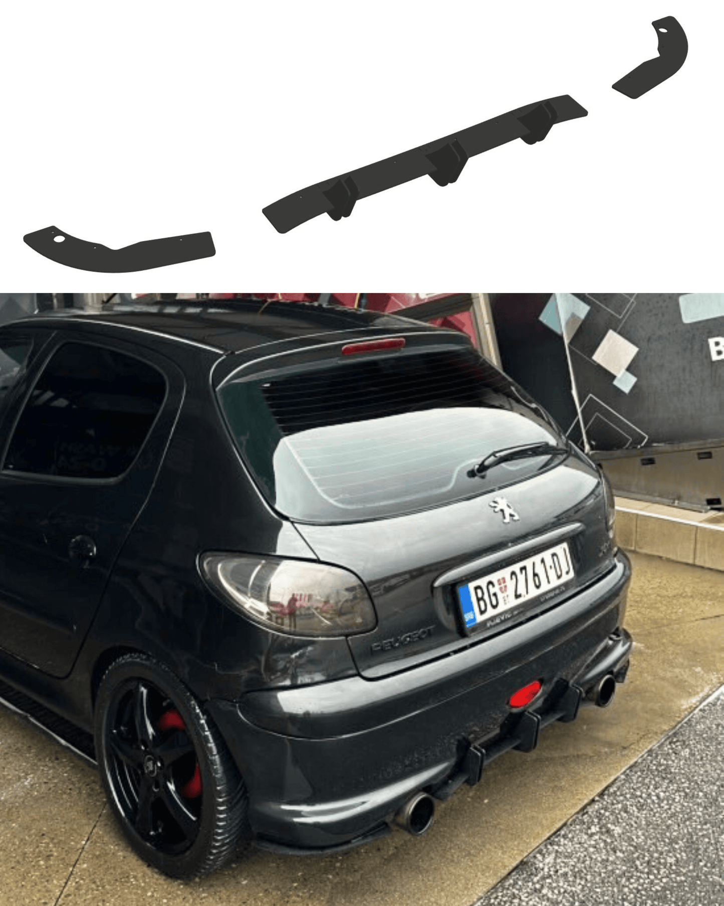 Peugeot 206 Rear Diffuser - SOLAR DESIGN