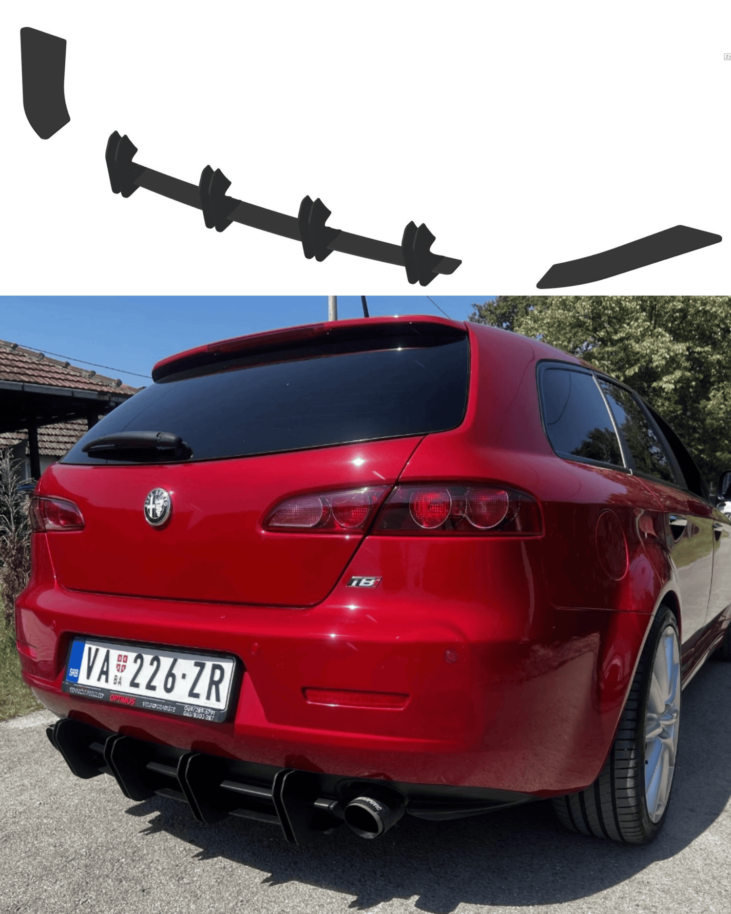 Alfa Romeo 159 Rear Diffuser - SOLAR DESIGN