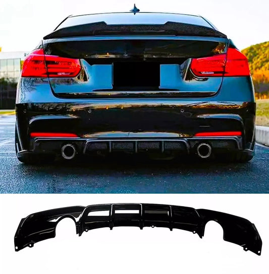 BMW 3 Series F30 F31 Rear Diffuser Dual Exit (2011-2019) Gloss Black