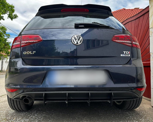 Volkswagen Golf 7 TSI/TDI Rear Diffuser (for left-side simple exhaust) - SOLAR DESIGN