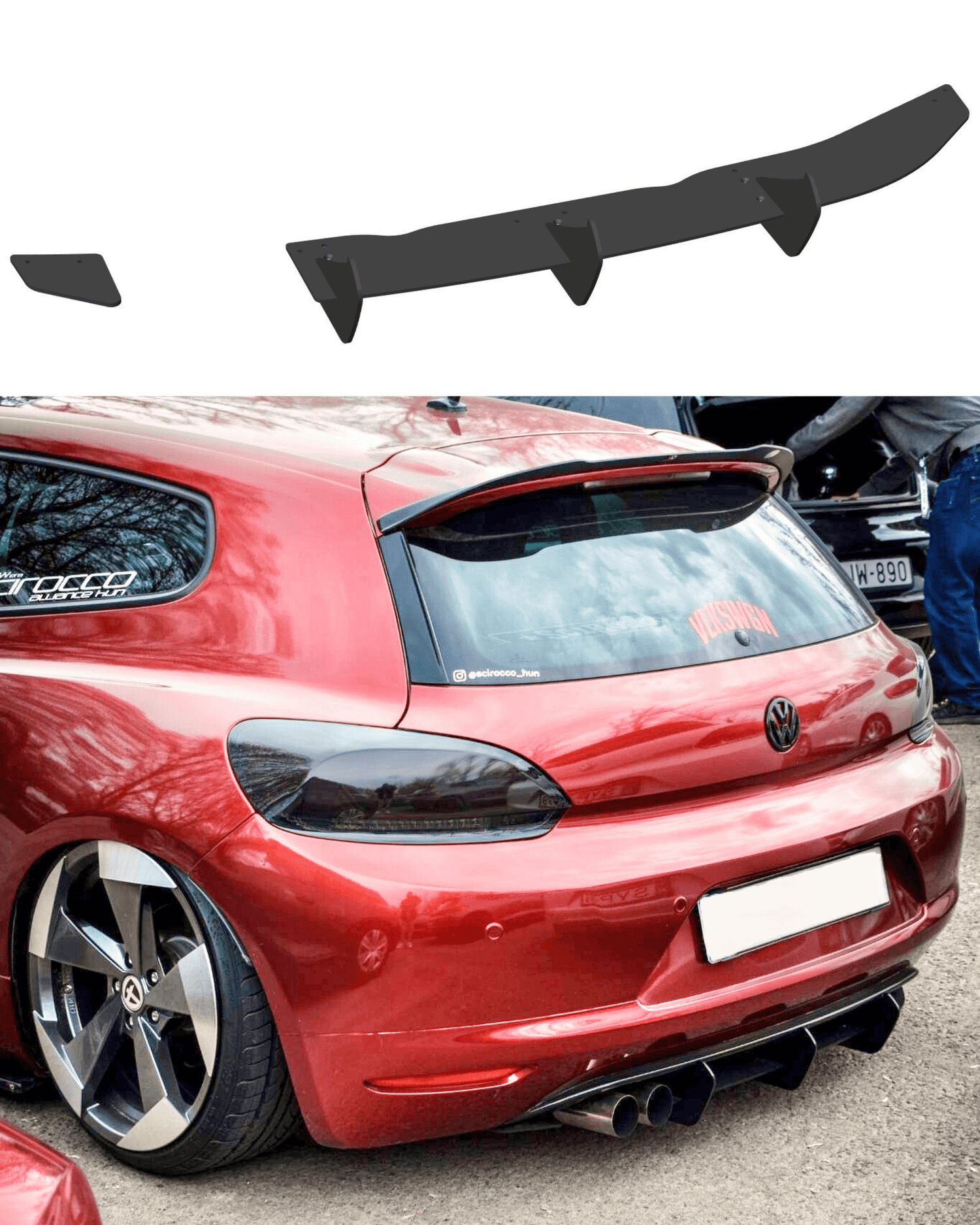 Volkswagen Scirocco Pre-Facelift Rear Diffuser V1 - SOLAR DESIGN