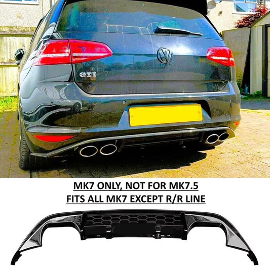 Volkswagen Golf MK7 TSI/TDI Rear Diffuser Quad Tips Gloss Black