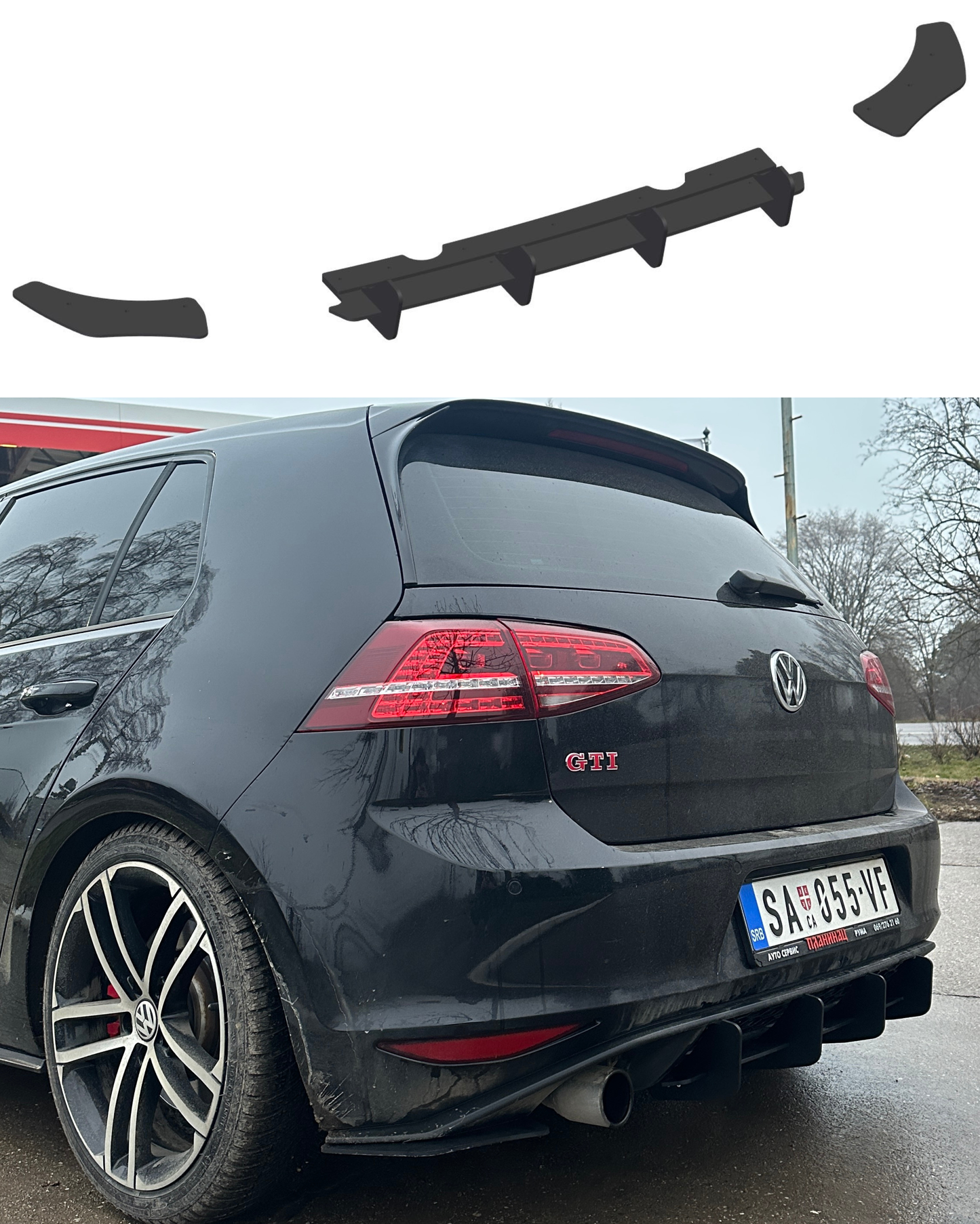 Volkswagen Golf 7 GTI Rear Diffuser Pre-Facelift (2013-2016)