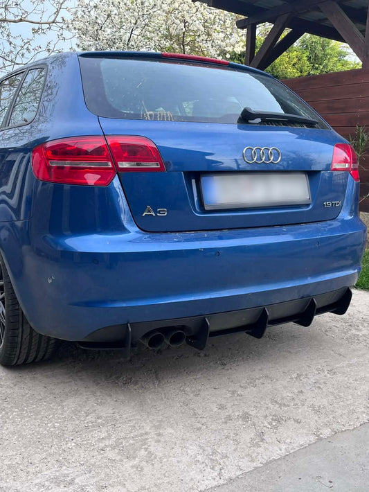 Audi A3 8P Facelift Sportback 5 Fin Rear Diffuser