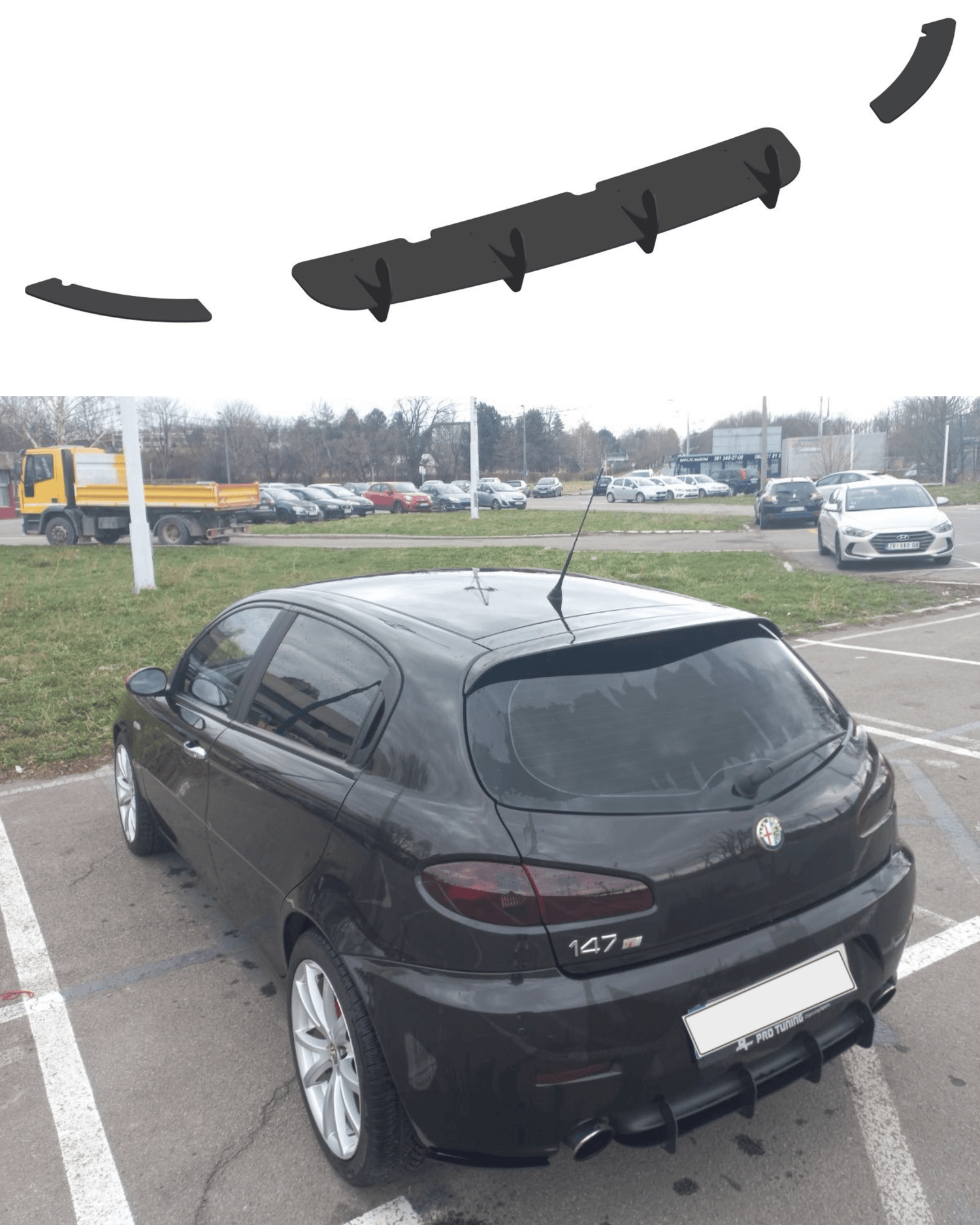 Alfa Romeo 147 Facelift Rear Diffuser - SOLAR DESIGN