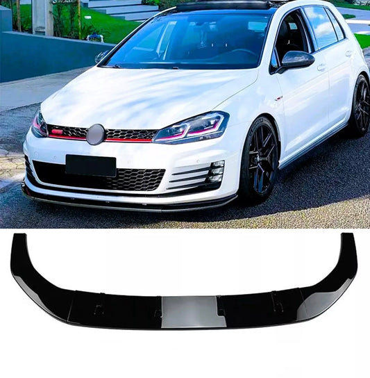 Volkswagen Golf MK7 MK7.5 R GTD GTI TSI TDI Front Lip Splitter 2013-2020 Gloss Black