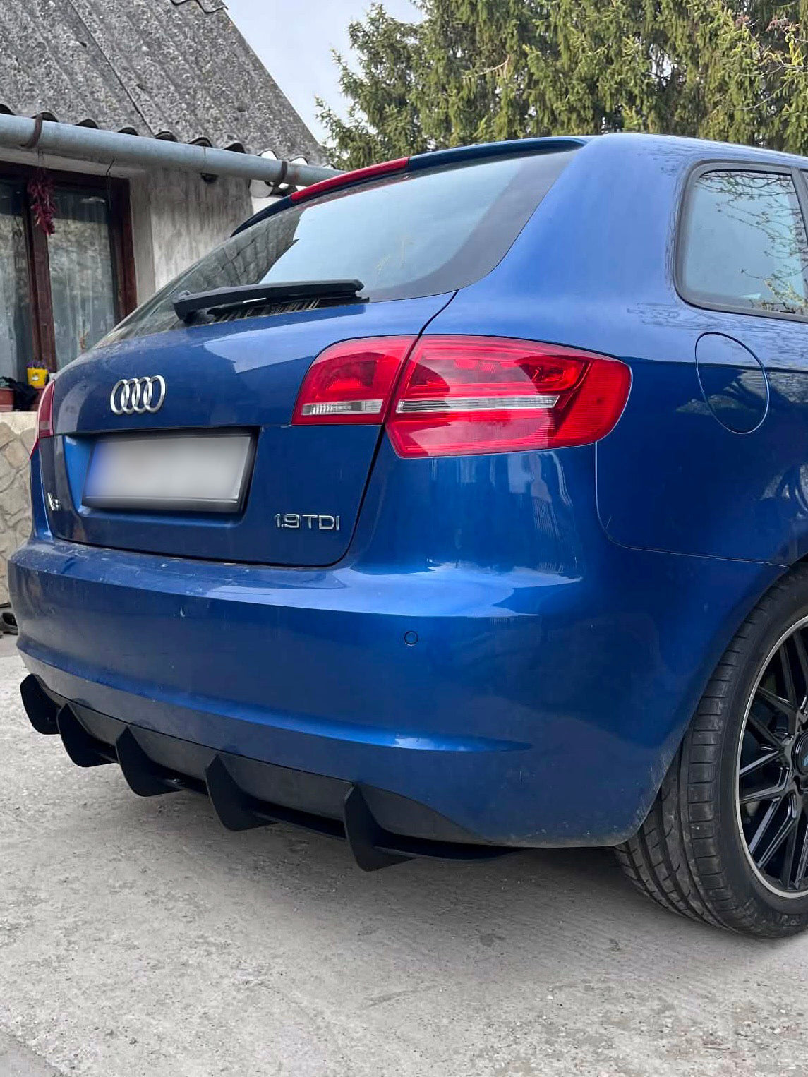 Audi A3 8P Facelift Sportback 5 Fin Rear Diffuser