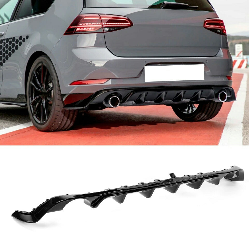 VW Golf MK7.5 GTI GTD Rear Diffuser (2016-2020) TCR Style Gloss Black