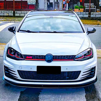 Volkswagen Golf MK7 MK7.5 R GTD GTI TSI TDI Front Lip Splitter 2013-2020 Gloss Black